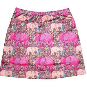 B Skinz Elephants Paisley Print Golf Tennis Skort Womens Small Casual Pockets